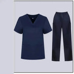 Femenina Uniforme uniforme Femenina Femenina Disfraz de enfermería V Cuello Top Pants Juego de uniformes de enfermería Scrubs para mujeres Masaje de trabajo de salón de belleza