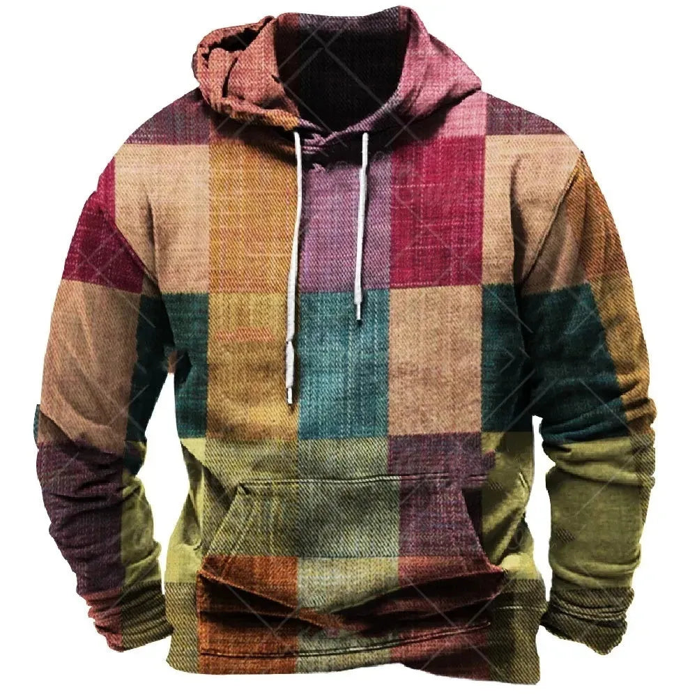 Spring And Autumn New Color Printed Hoodie Pullover sweatshirt Men