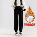 Fleece-lined Casual Harem Drawstring sweat Pants For Women