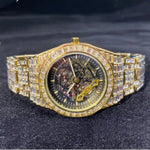 Hip Hop Full Square Diamond Luminous Hollow Mechanical Watch