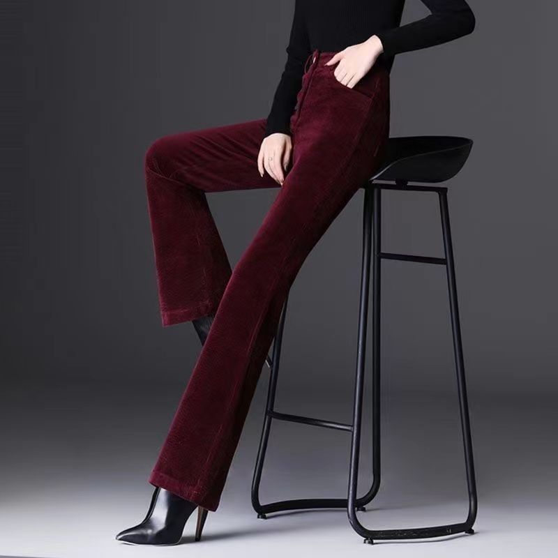 High-grade Bootcut Trousers Women's Corduroy Flared Pants Draping Effect