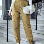 New Cargo Pants Fashion Casual Multi-pocket Elastic Waist Pencil Pants For Women