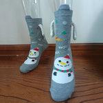 Medias de Navidad Autumn Winter Cotton Magnet Lodestone Hand Tube Socks