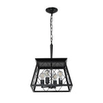 4 Lights Farmhouse Chandelier para el comedor Negro