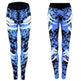 Dark Blue Printed Tight Gym Leggings - EX-STOCK CANADA