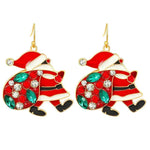 Pendientes personalizados y lindos de Santa Claus con coloridos rehinestones insenden la moda de los pendientes de Navidad para mujeres joyas