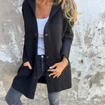 Fall Casual Single Breasted Hooded Cashmere Cardigan Jacket for women