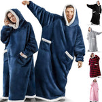 Fleece Oversized Hoodie Blanket Winter Warm Home Clothes Women Men Oversized Pullover With Pockets