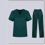 Women Nurse Uniform Female Hospital Nurse Costume V Neck Top Pants Set Nursing Uniforms Women Scrubs Set for Beauty Salon Massaging Workwear