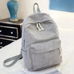 Corduroy Backpack Students Shoulder School Bags Bookbag