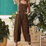 Casual Summer Cotton Floral Sleeveless loose Jumpsuit