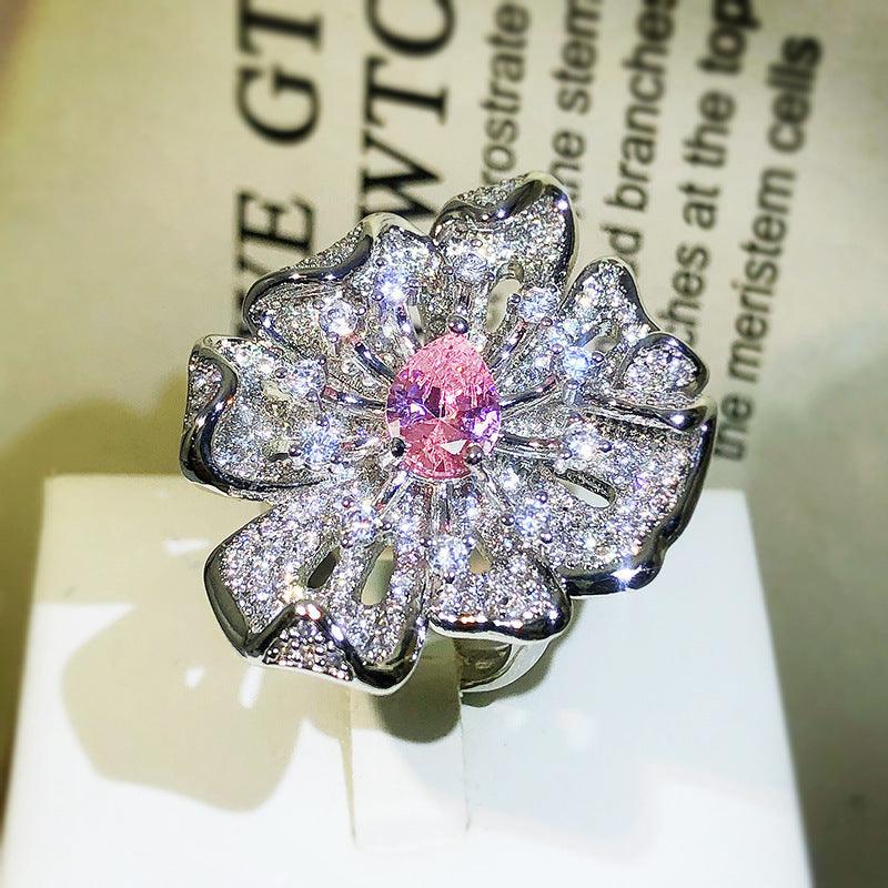 Diamond Flower Ring Female Opening - EX-STOCK CANADA