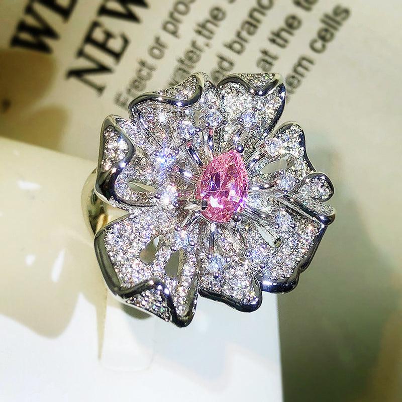 Diamond Flower Ring Female Opening - EX-STOCK CANADA