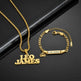 DIY Stainless Steel Nameplate Engraved Letter Pendant Necklace & Bracelet Set - EX-STOCK CANADA