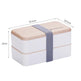Double Plastic Compartment Lunch Box Student Microwaveable Lunch - EX-STOCK CANADA