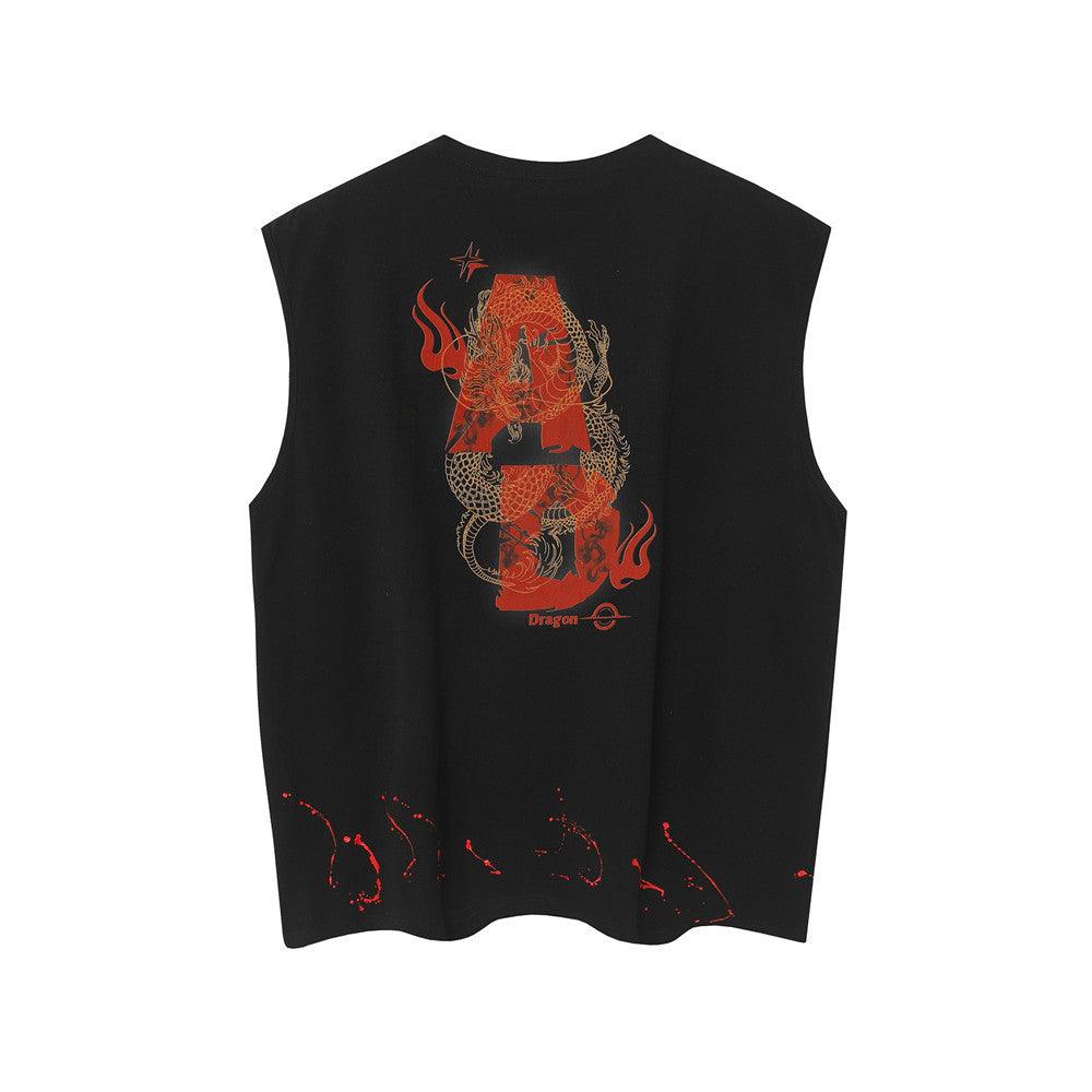 Dragon Totem Printed Waistcoat - EX-STOCK CANADA