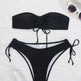 Drawstring Design Tube Bikini Summer Solid Color Sexy Swimsuit For Beach Party Womens Clothing - EX-STOCK CANADA