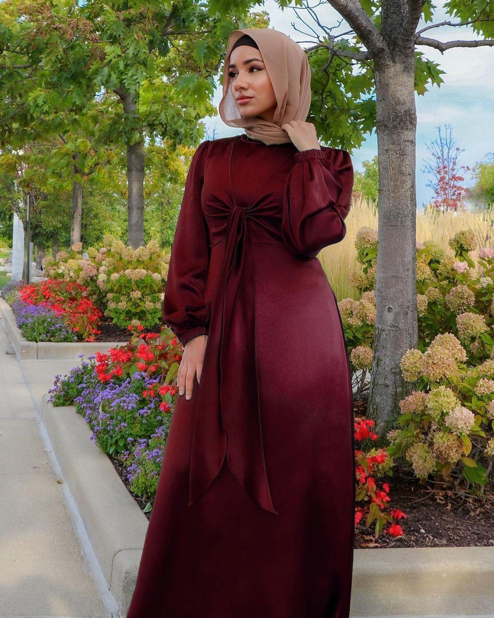 Dubai Middle East Kaftan Abaya Turkey Satin Dress. - EX-STOCK CANADA