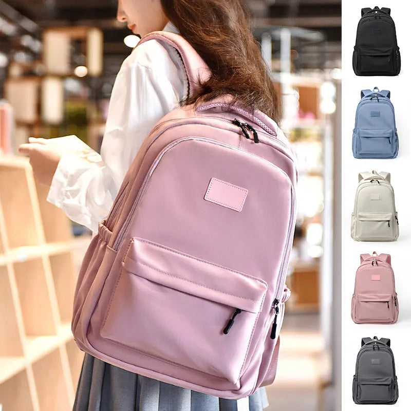 Fashion Oxford Backpack Waterproof Large Capacity Junior High School Students Schoolbag Girls Solid Campus Travel Bags Women and Men.