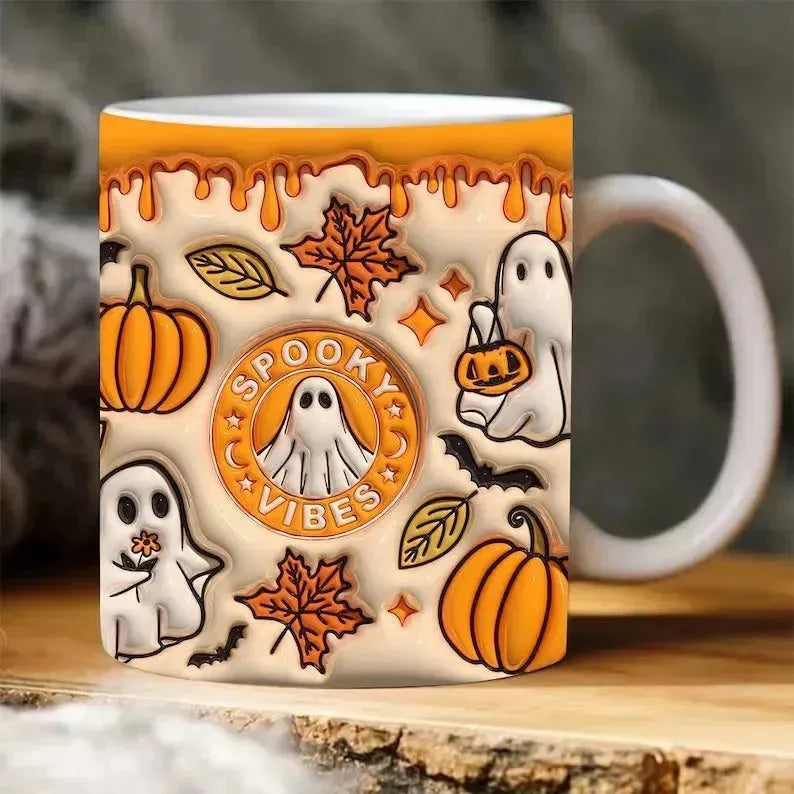 Halloween Kürbis Keramik Kaffeetasse