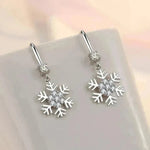 Temperament Snowflake Earrings With Rhinestones Fashion Personalized Christmas Earrings For Women Jewelry