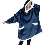 Fleece Oversized Hoodie Blanket Winter Warm Home Clothes Women Men Oversized Pullover With Pockets