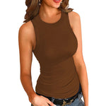 Plain Round Neck Slim fit Vest top For Women