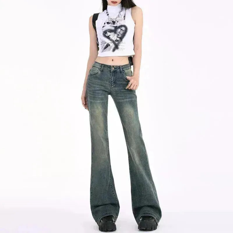 High Street heißes Mädchen loser Retro Skinny Baggy Jeans Hose für Frauen