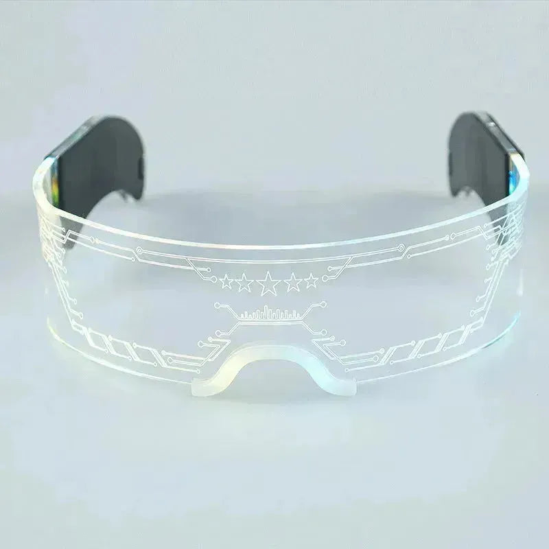 Trendy Unisexe 3D Lumineux LED LED LUNEUX POUR COSPlay Festivals Rave Bars Clubs Parties Futuristic Light Up Eyeglass