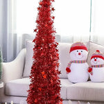 Artificial Tinsel Up Christmas Tree With Stand Gorgeous Collapsible Artificial Christmas Tree For Christmas Decorations