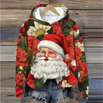 Print Christmas Holiday Casual Hoodie Sweater Pullover