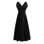 Summer femenino French Seaside Vacation Temperament de la cintura Temperamento Midi Midi Skater Vestido