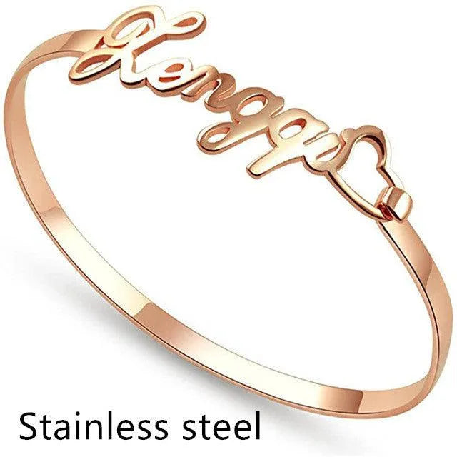 Customized Name Bracelet Personalized Custom Bangles Stainless Steel Jewelry - EX-STOCK CANADA