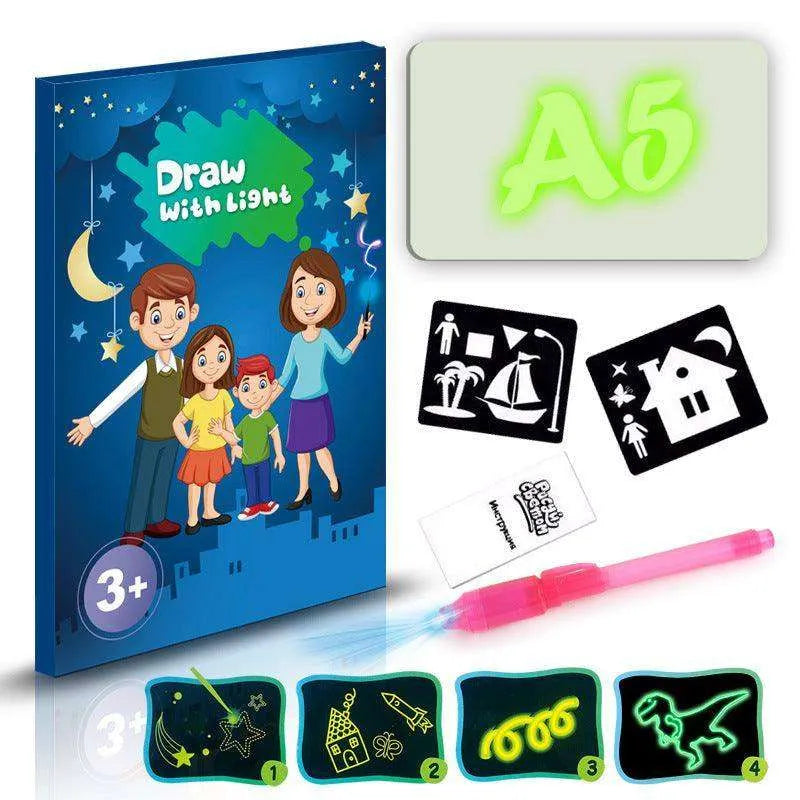 Educational Toy Drawing Pad 3D Magic 8 Light Effects Puzzle Board Sketchpad - EX-STOCK CANADA