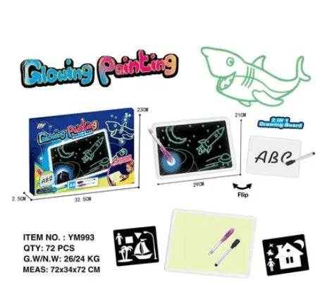 Educational Toy Drawing Pad 3D Magic 8 Light Effects Puzzle Board Sketchpad - EX-STOCK CANADA