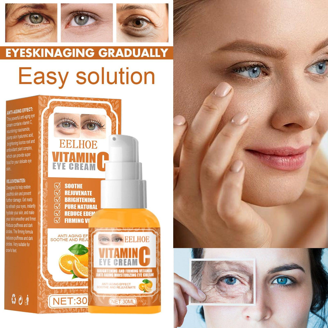 EELHOE Vitamin C Eye Cream Brightens Dark Circles Soothes Rejuvenates Anti-Aging Removes Eye Wrinkles - EX-STOCK CANADA