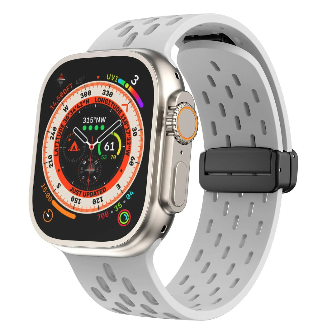 Cinta di orologio magnetico in maglie di silicone sostituibile per Apple Iwatch