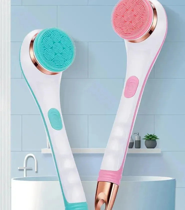 Electric Bath Brush Silicone Back Scrubber USB Rechargeable 2 Speeds Rotating Shower Brush Spa Waterproof Body Cleaning Brush - EX-STOCK CANADA