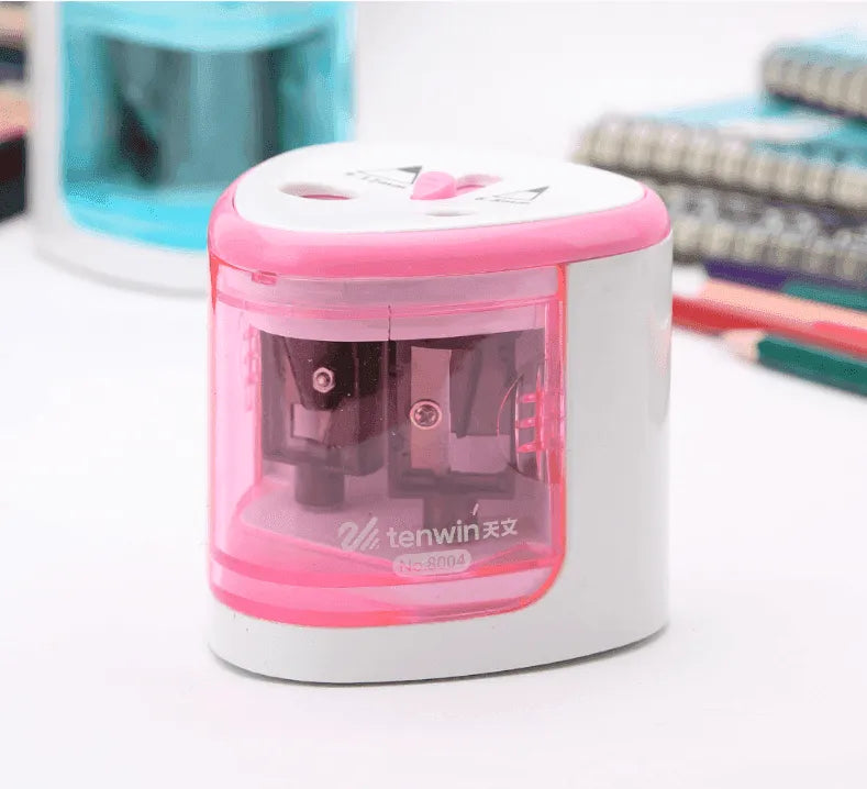 Electric pencil sharpener: child-safe, learning stationery for primary school. - EX-STOCK CANADA