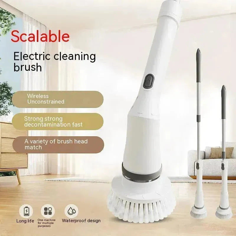 Electric Scrubber Cleaning Wall Long Hadle Elbow Telescopic Multifunction Cleaning Brush - EX-STOCK CANADA