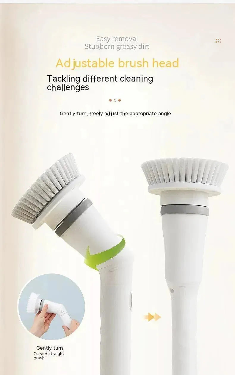 Electric Scrubber Cleaning Wall Long Hadle Elbow Telescopic Multifunction Cleaning Brush - EX-STOCK CANADA