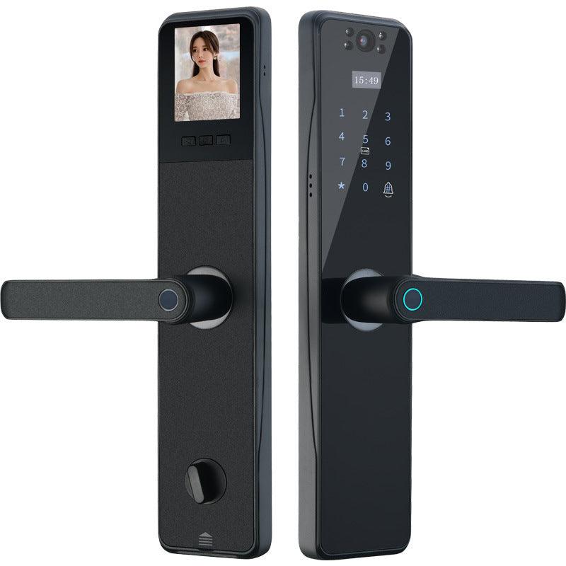 Electronic Door Lock With Surveillance Camera, Fingerprint Lock Graffiti Home Password Lock Mobile Phone Video Anti-theft - EX-STOCK CANADA