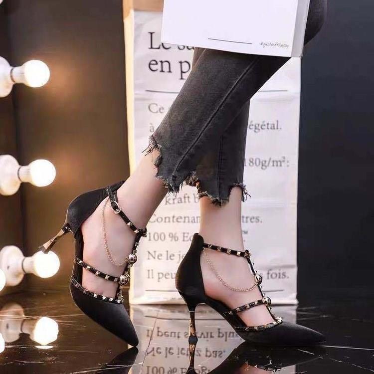 Elegant Pointy Luxury Fairy High Heel Stiletto Shoe Wedding Shoe Party Shoe One-Line strap Buckle Sandal Shoe - EX-STOCK CANADA