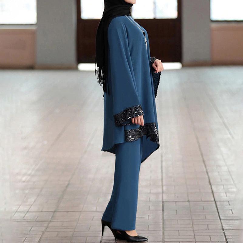 Elegant Two piece Dress Suit for Classy Arab Dubai Turkey Middle East Women. - EX-STOCK CANADA