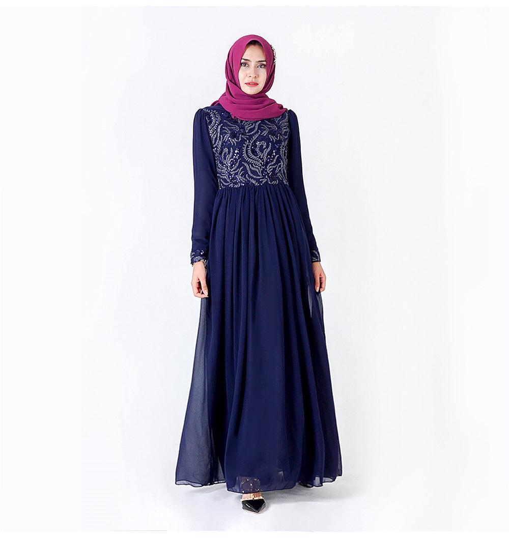 Embroidered Arab Lace Long Sleeve Dress - EX-STOCK CANADA