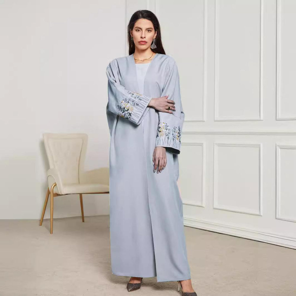 Embroidered Cardigan Dress Robe for Arab Dubai Turkey Middle East Women - EX-STOCK CANADA