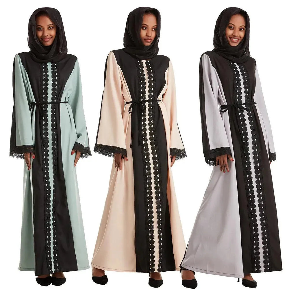 Embroidered Cotton Robe Abaya Dress for Arab Dubai Turkey Middle East Women. - EX-STOCK CANADA