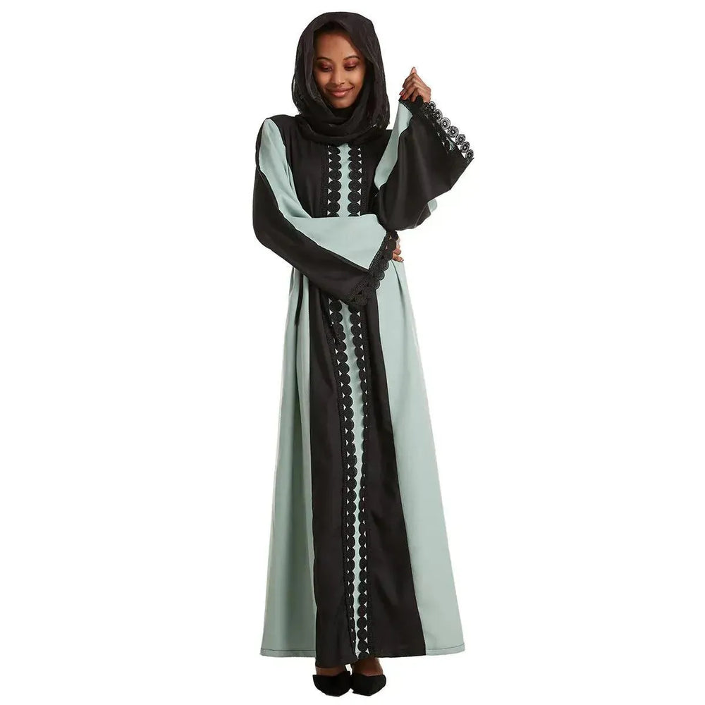 Embroidered Cotton Robe Abaya Dress for Arab Dubai Turkey Middle East Women. - EX-STOCK CANADA