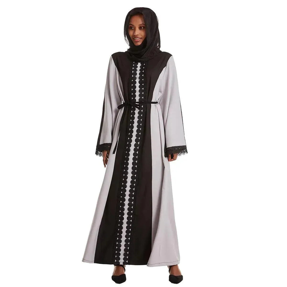 Embroidered Cotton Robe Abaya Dress for Arab Dubai Turkey Middle East Women. - EX-STOCK CANADA