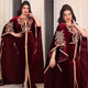 Embroidered Turkish Sequined Gold Velvet Dubai Middle East Women Dress - EX-STOCK CANADA